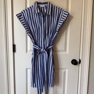 Sugarlips Navy and White Striped Dress